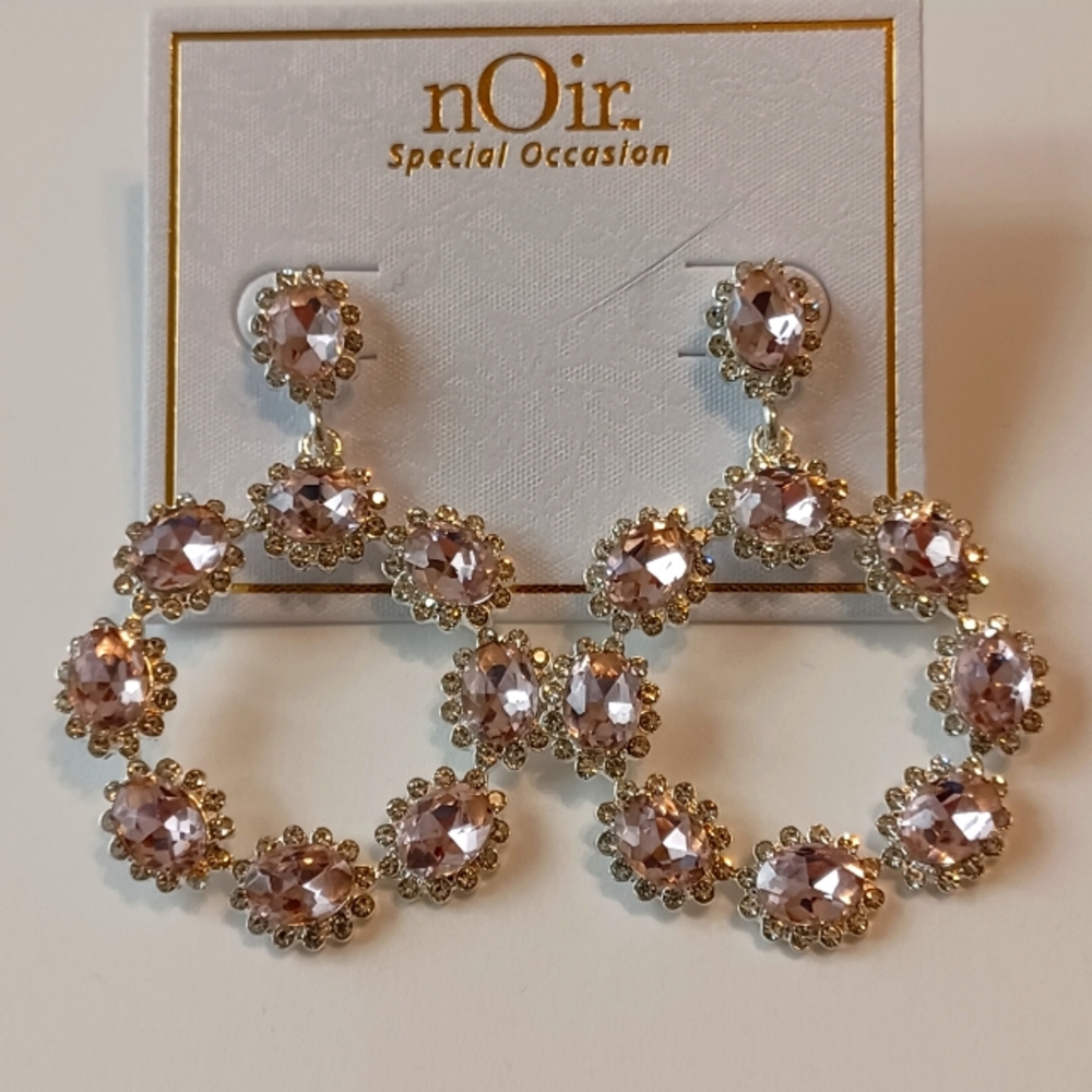 nOir Special Occasion Pink circular Earrings